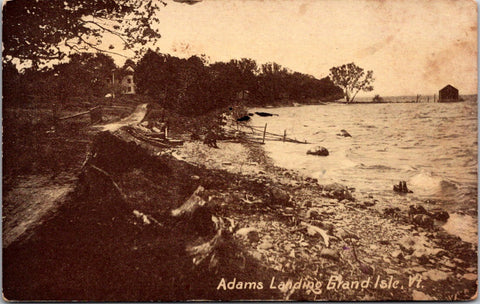 VT, GRAND ISLE - Adams Landing - shoreline and buildings postcard - QC0032