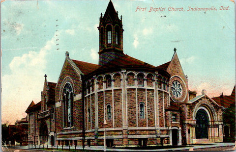 IN, Indianapolis - First Baptist Church - 1910 postcard - QC0033