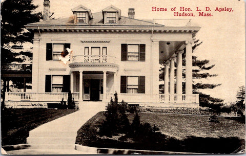 MA, Hudson - Hon L D Apsley residence postcard - QC0046