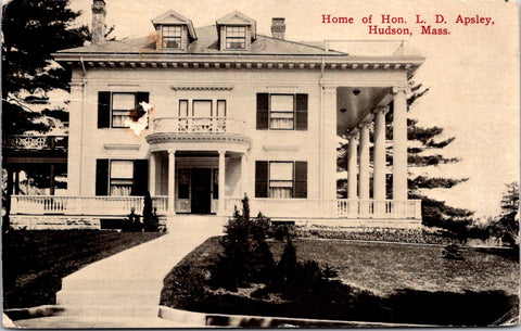 MA, HUDSON - Hon L D Apsley residence postcard - QC0046
