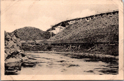 Canada - ESPANOLA, ON - Block Pile - showing a RR Bridge being built? - QC0057