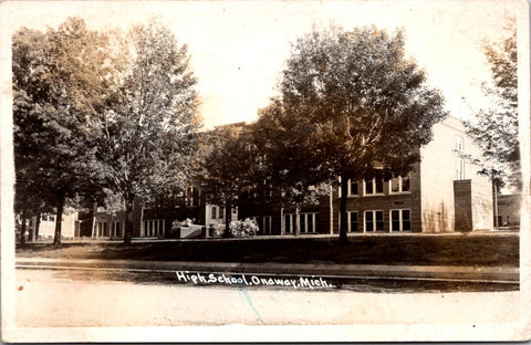 MI, ORDWAY - High School - 1947 RPPC postcard - R00321