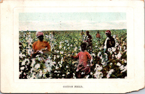 Vintage African American - Black Cotton Workers postcard - R00571