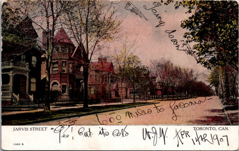 Canada - TORONTO, ON - Jarvis Street, houses - 1907 postcard - R00585