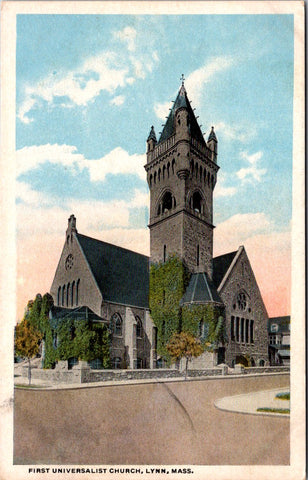 MA, Lynn - First Universalist Church - C T American Art postcard