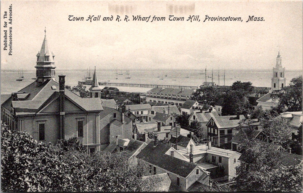 MA, PROVINCETOWN- Town Hall, RR Wharf from Town Hill (original SOLD) R00911