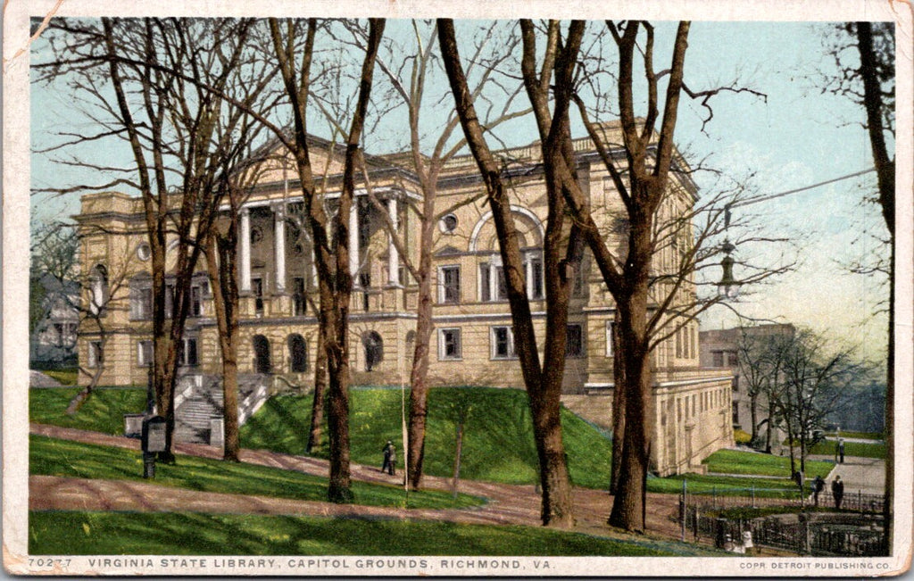 VA, RICHMOND - State Library, Capitol Grounds - Detroit Publishing Co postcard - R01170