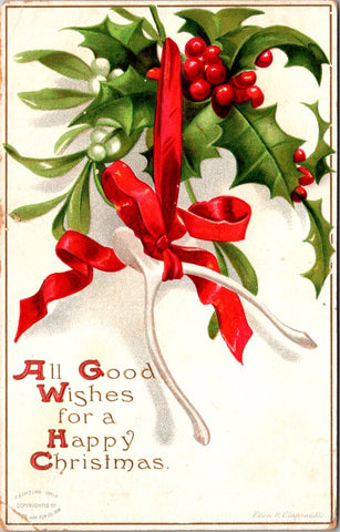 Xmas - All Good Wishes for a Happy Christmas - Ellen H Clapsaddle postcard
