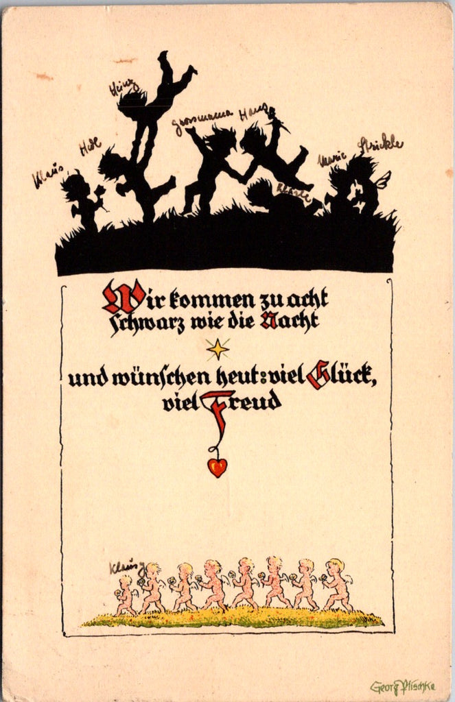 Greetings - Misc - Fantasy silhouette - Georg Plischke postcard - SL2137