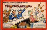 AZ, PHOENIX - Military men dunking donuts - Reg Manning postcard – SL2357