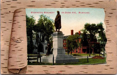 WI, MILWAUKEE - Washington Monument on Grand Ave - as if peeled bark  - SL2431