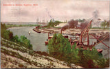 MI, MANISTEE - Entrance to harbor @1911, nice flag cancel - SL2601