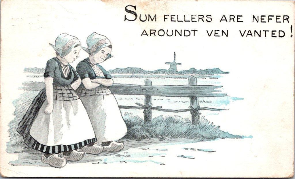 Greetings - Misc - Dutch girls together - Blue Dutch postcard - SL2610