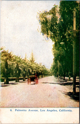 CA, LOS ANGELES - Palmetto Ave with Horse and buggy postcard - SL2650