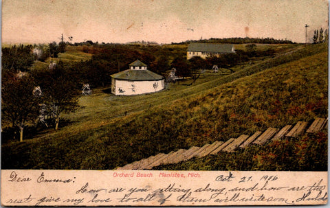 MI, MANISTEE - Orchard Beach, bldgs, gliders etc - 1906 postcard - SL2672