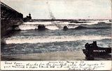 MI, MANISTEE - Light House, lighthouse and pier postcard - SL2674
