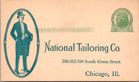 IL, CHICAGO - National Tailoring Co advertising reply card postcard