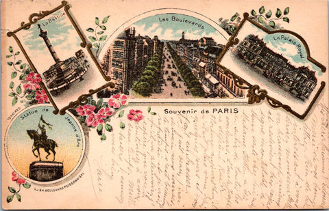 Foreign postcard - PARIS, France - @1898 Souvenir of multi view - SL2899