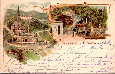Foreign postcard - LOURDES, France - @1899 Souvenir of multi view - SL2901