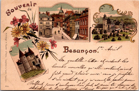 Foreign postcard - BESANCON, France - @1899 Souvenir of multi view - SL2902