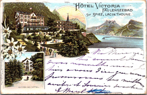 Foreign postcard - SPIEZ, Switzerland - @1900 Hotel Victoria - SL2917