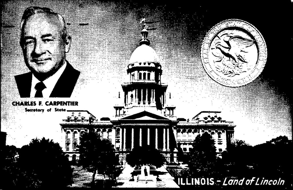 IL, ILLINOIS - Charles F Carpentier, Capitol Building - 1958 postcard - SL2988