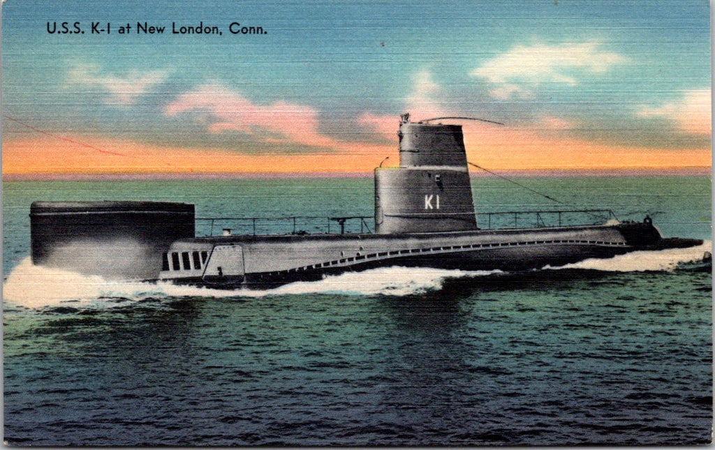 Ship Postcard - K-1, USS Submarine closeup postcard - SL3012