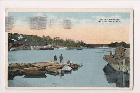 NY, MAMARONECK - Harbor, buildings, people, water, boats etc - SL3030