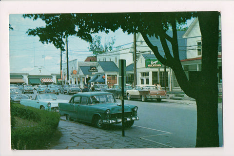 NY, WOODSTOCK - Business District with signs postcard - SL3036
