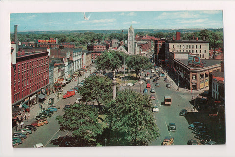 NY, WATERTOWN - BEV Public Square and signs postcard - SL3039