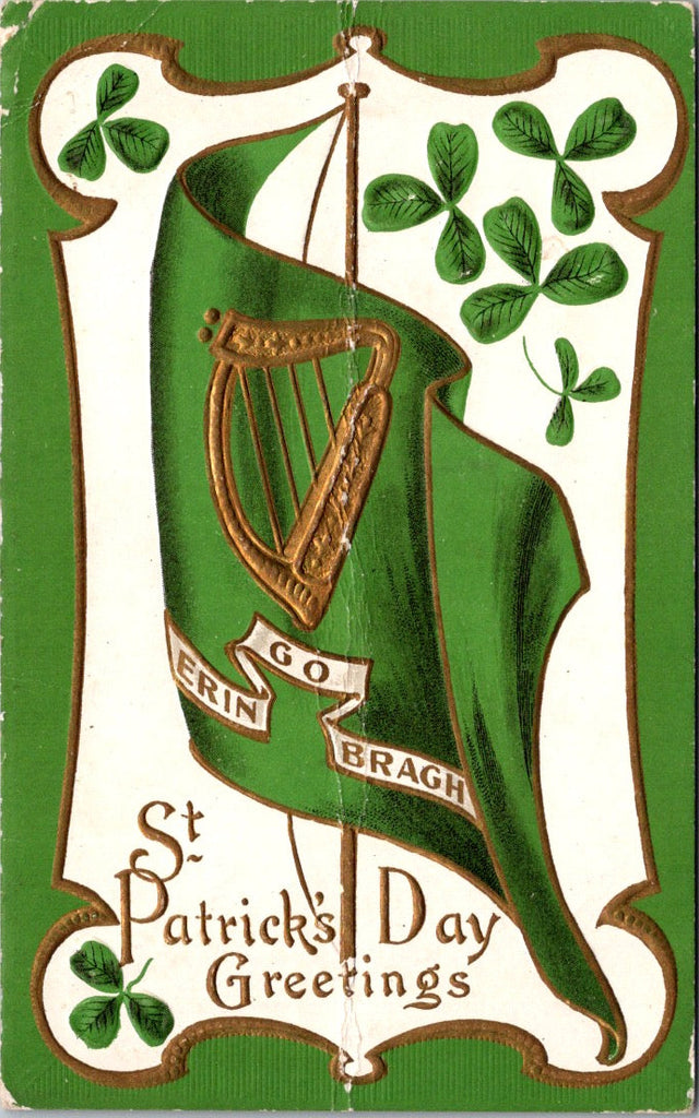 St Patrick - St Patricks Day - ERIN GO BRAGH postcard - SL3084