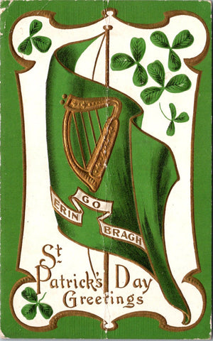 St Patrick - St Patricks Day - ERIN GO BRAGH postcard - SL3084