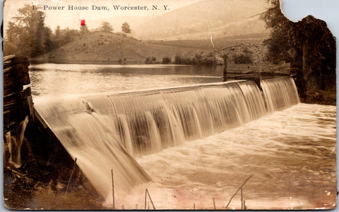 NY, Worcester - Power House Dam - Clear close up RPPC - sw0106