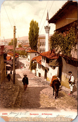 Foreign postcard - SARAJEVO, Bosnia - Alifakovac street scene - SW0196