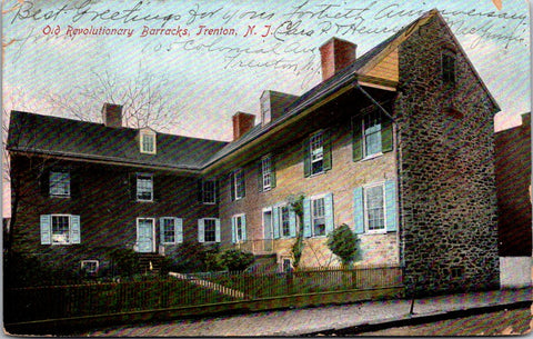 NJ, Trenton - Old Revolutionary Barracks - 1908 postcard - sw0240