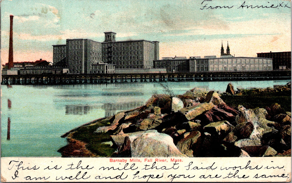 MA, FALL RIVER- Barnaby Mills - 1907 postcard - T00070