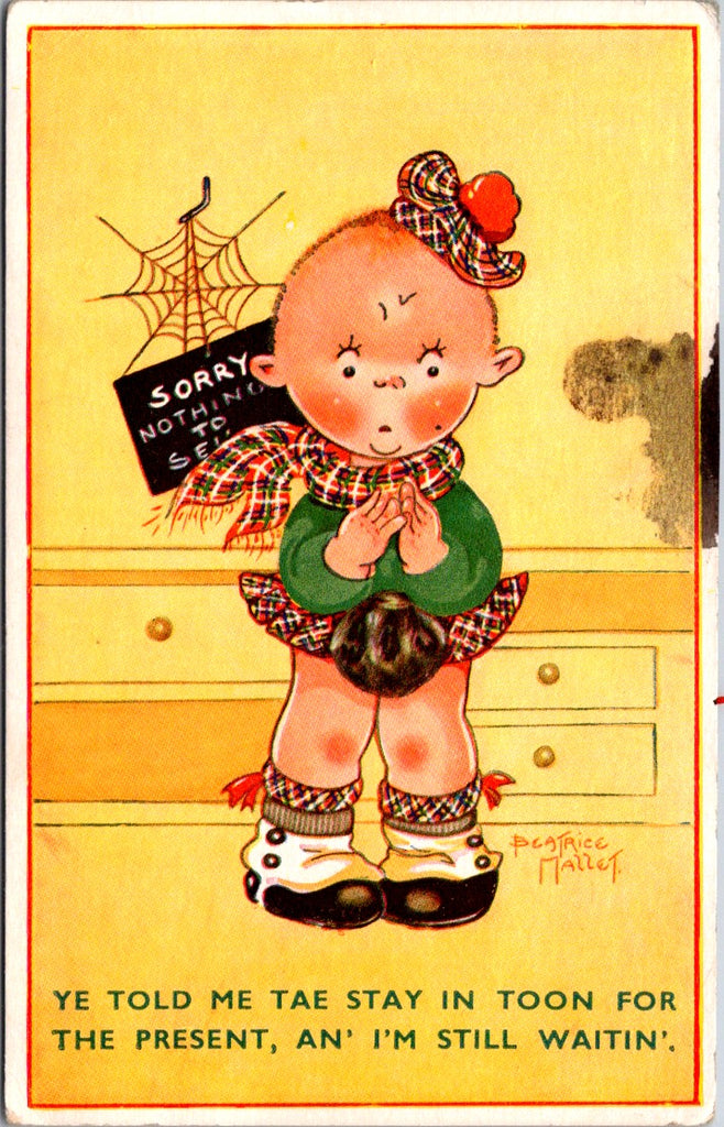Greetings - Misc - YE TOLD ME TAE STAY IN TOON, Beatrice Mallet postcard - w00386