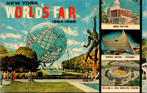 NY, New York - Worlds Fair 1964-65 - Unisphere plus others postcard - W00403