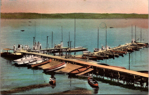 NY, CHAUTAUQUA - Sports Club Dock w/gas pumps on it postcard - w00501