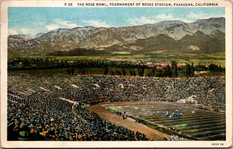 CA, PASADENA - Rose Bowl stadium - 1935 postcard - w00532