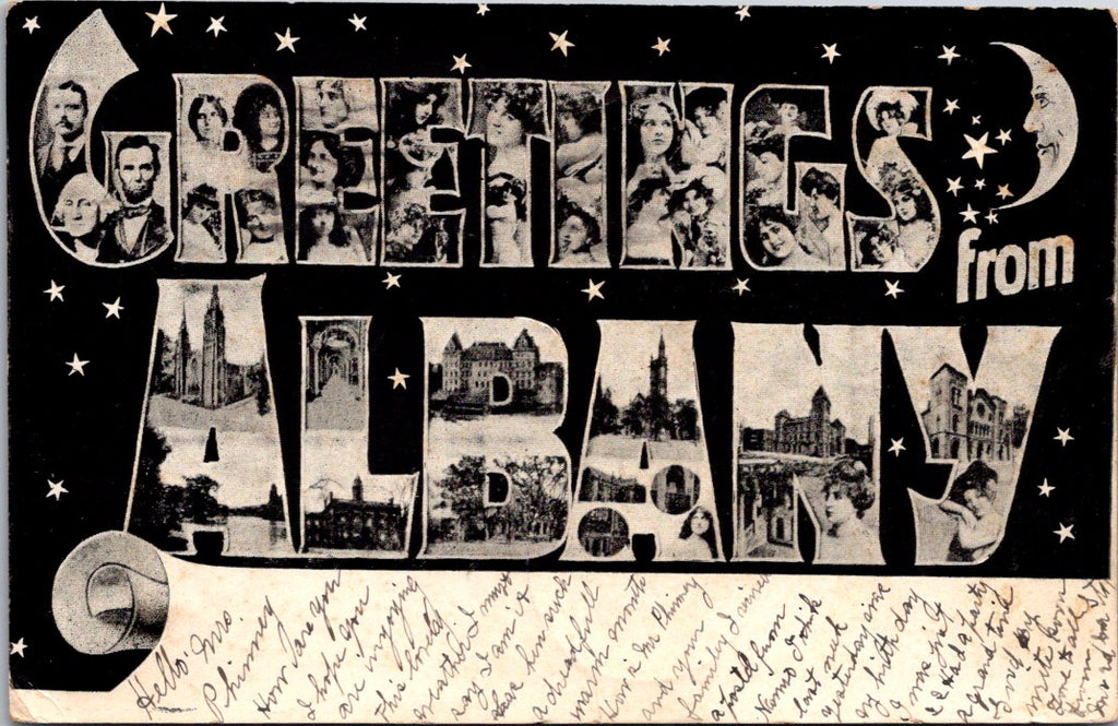 NY, ALBANY - Greetings from - vintage postcard - W00576