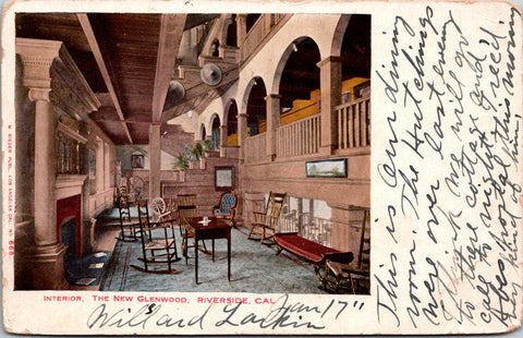 CA, RIVERSIDE - New Glenwood Interior - 1905 M Rieder postcard - w00659