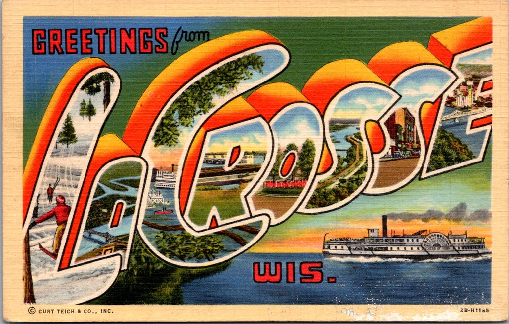 WI, LaCROSSE - Greetings From - Large Letter postcard - w01226