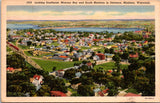WI, MADISON - South Madison and Monona Bay - Bird eye view postcard - W01229