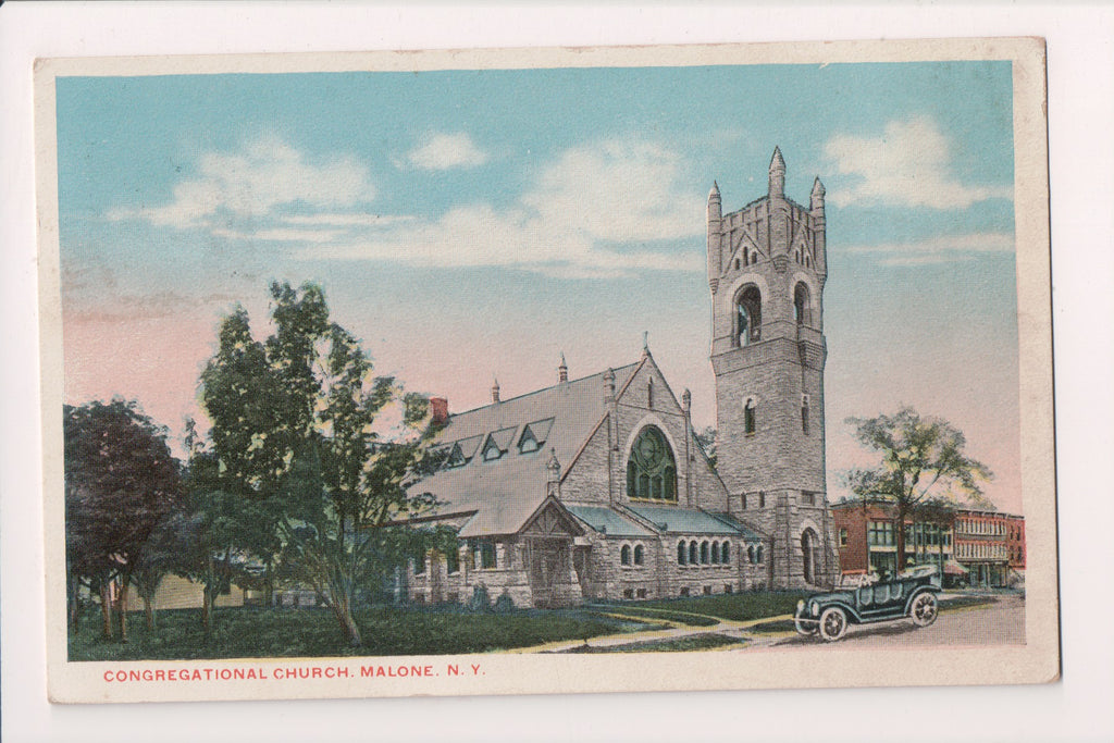 NY, MALONE - Congregational Church - @1921 postcard - W01413