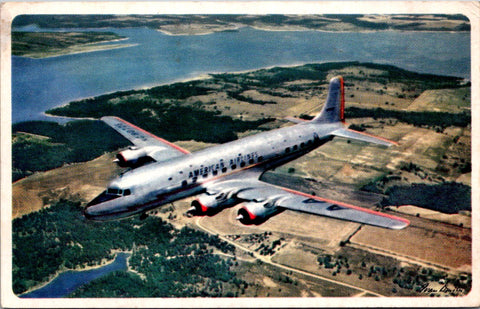 Plane postcard - AMERICAN Airlines close up postcard - W01683