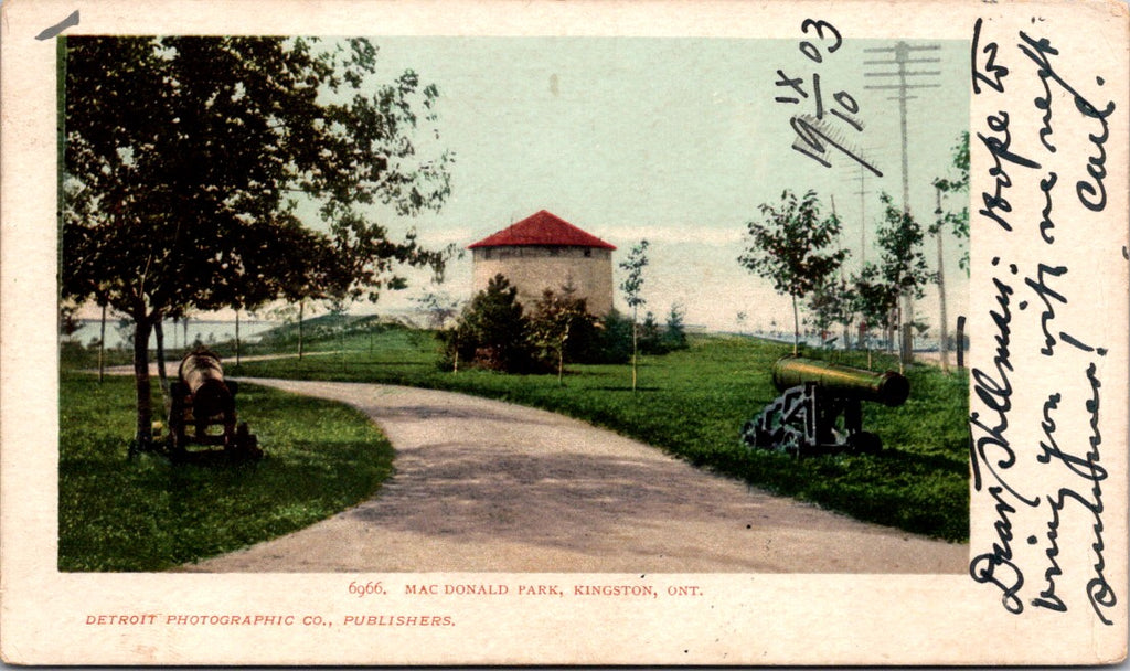 Canada - KINGSTON, ON - Mac Donald Park - Detroit Photographic Co postcard - W01768
