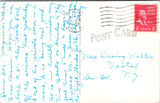 NY, Bath - US Post Office building, collection box, old cars postcard - w01994
