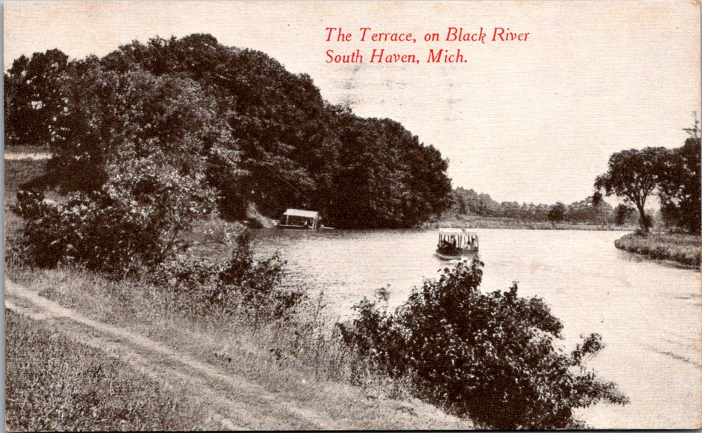 MI, SOUTH HAVEN - Terrace on Black River - 1923 postcard - w02020