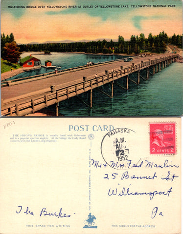 WY, Yellowstone Lake - Fishing Bridge at outlet in National Park - W02025